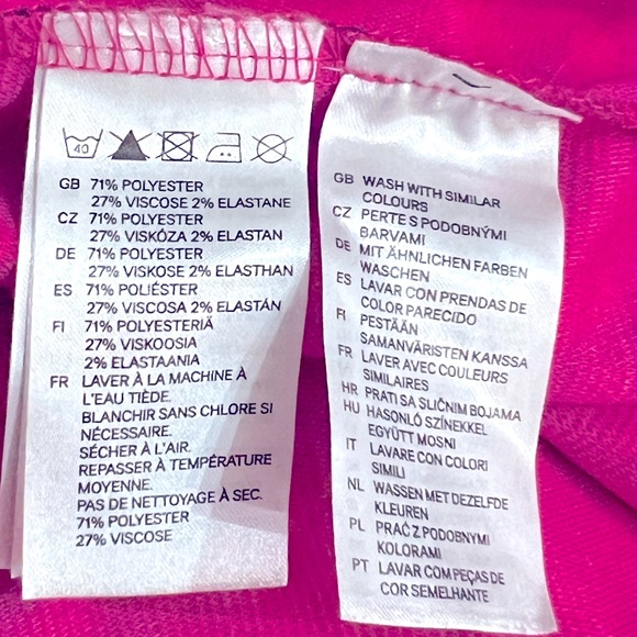 H&M Hot Pink Black Houndstooth Long Sleeve Dress ASO GLEE Blogger favorite S - Picture 6 of 8